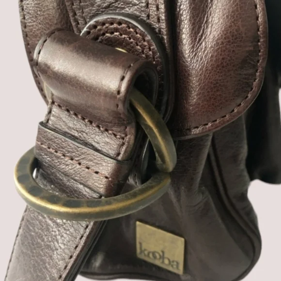 KOOBA Leather Shoulder Bag Supple Dark Brown Gorgeous - Picture 10 of 11